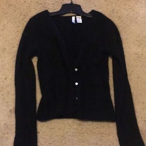 Black nylon & angora sweater